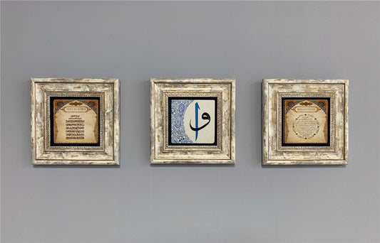 3-PIECE FRAME NATURAL STONE WALL DECOR / 3CDD-40-392 (WALL DECOR)