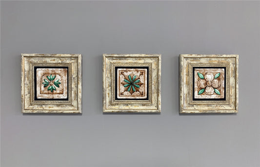 3-PIECE FRAME NATURAL STONE WALL DECOR / 3CDD-40-308 (WALL DECOR)