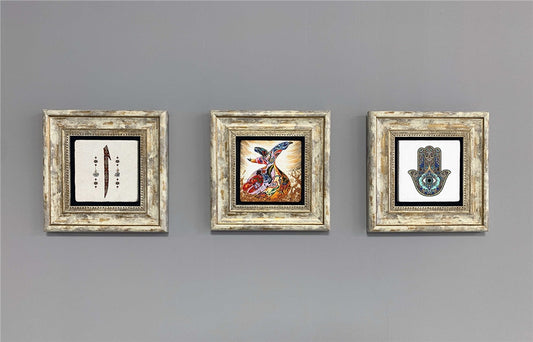 3-PIECE FRAME NATURAL STONE WALL DECOR / 3CDD-40-372 (WALL DECOR)