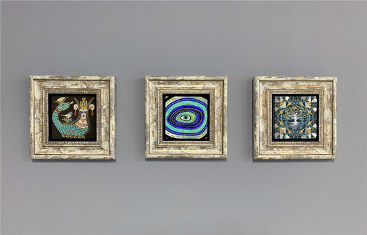 3-PIECE FRAME NATURAL STONE WALL DECOR / 3CDD-40-387 (WALL DECOR)