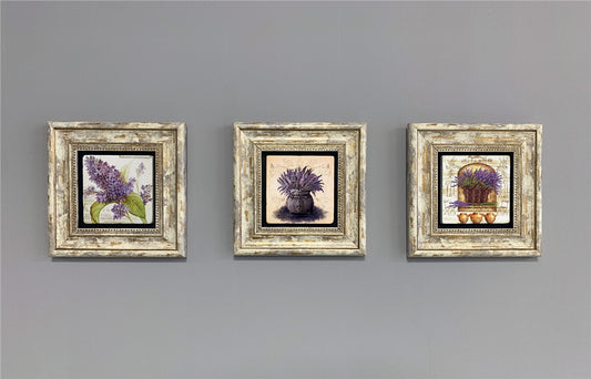 3-PIECE FRAME NATURAL STONE WALL DECOR / 3CDD-40-301 (WALL DECOR)