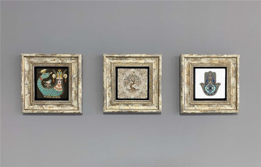 3-PIECE FRAME NATURAL STONE WALL DECOR / 3CDD-40-341 (WALL DECOR)