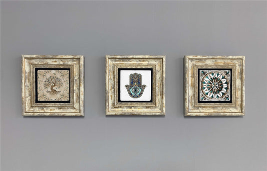 3-PIECE FRAME NATURAL STONE WALL DECOR / 3CDD-40-408 (WALL DECOR)