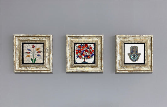 3-PIECE FRAME NATURAL STONE WALL DECOR / 3CDD-40-238 (WALL DECOR)