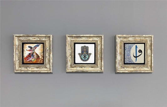 3-PIECE FRAME NATURAL STONE WALL DECOR / 3CDD-40-373 (WALL DECOR)