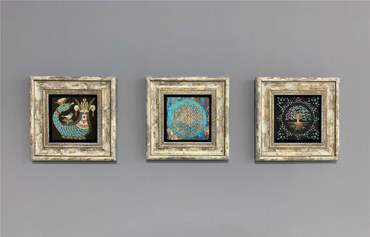 3-PIECE FRAME NATURAL STONE WALL DECOR / 3CDD-40-386 (WALL DECOR)