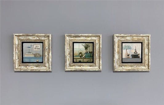 3-PIECE FRAME NATURAL STONE WALL DECOR / 3CDD-40-263 (WALL DECOR)