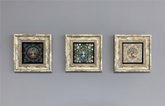 3-PIECE FRAME NATURAL STONE WALL DECOR / 3CDD-40-247 (WALL DECOR)