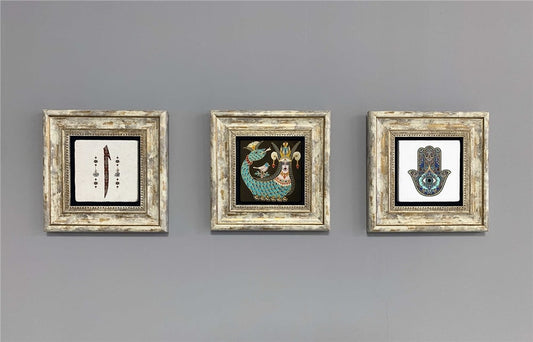 3-PIECE FRAME NATURAL STONE WALL DECOR / 3CDD-40-385 (WALL DECOR)