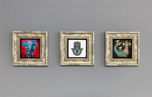3-PIECE FRAME NATURAL STONE WALL DECOR / 3CDD-40-356 (WALL DECOR)
