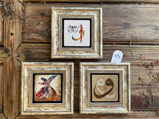 3-PIECE FRAME NATURAL STONE WALL DECOR / 3CDD-40-202 (WALL DECOR)