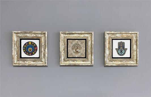 3-PIECE FRAME NATURAL STONE WALL DECOR / 3CDD-40-241 (WALL DECOR)