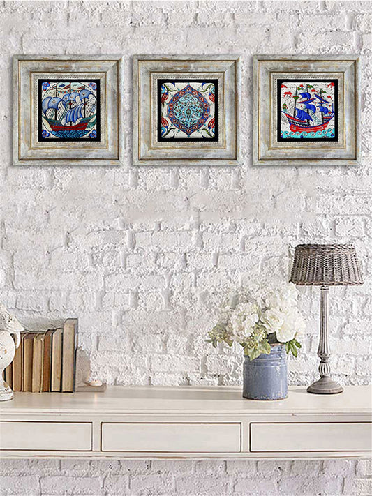 3-PIECE FRAME NATURAL STONE WALL DECOR / 3CDD-40-041 (WALL DECOR)