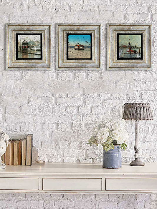 3-PIECE FRAME NATURAL STONE WALL DECOR / 3CDD-40-079 (WALL DECOR)