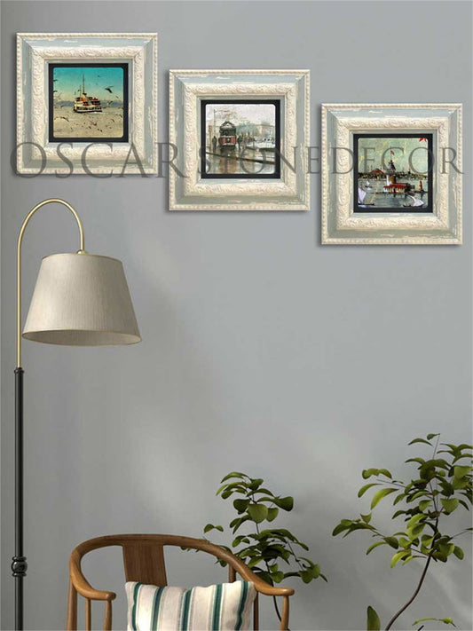 3-PIECE FRAME NATURAL STONE WALL DECOR / 3CDD-10-003 (WALL DECOR)
