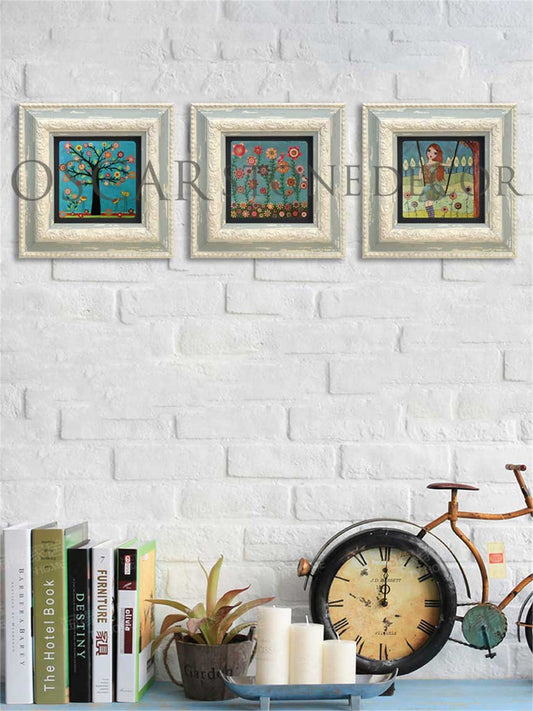 3-PIECE FRAME NATURAL STONE WALL DECOR / 3CDD-10-007 (WALL DECOR)