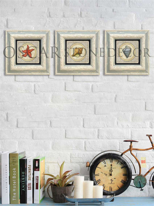 3-PIECE FRAME NATURAL STONE WALL DECOR / 3CDD-10-001 (WALL DECOR)