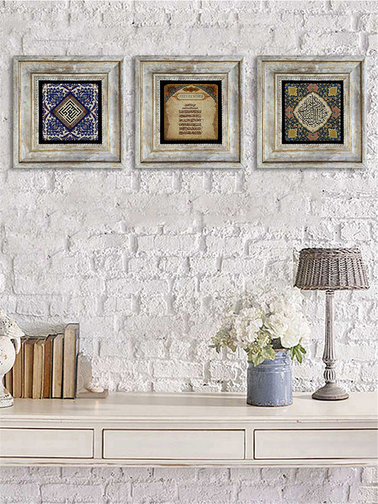 3-PIECE FRAME NATURAL STONE WALL DECOR / 3CDD-40-014 (WALL DECOR)