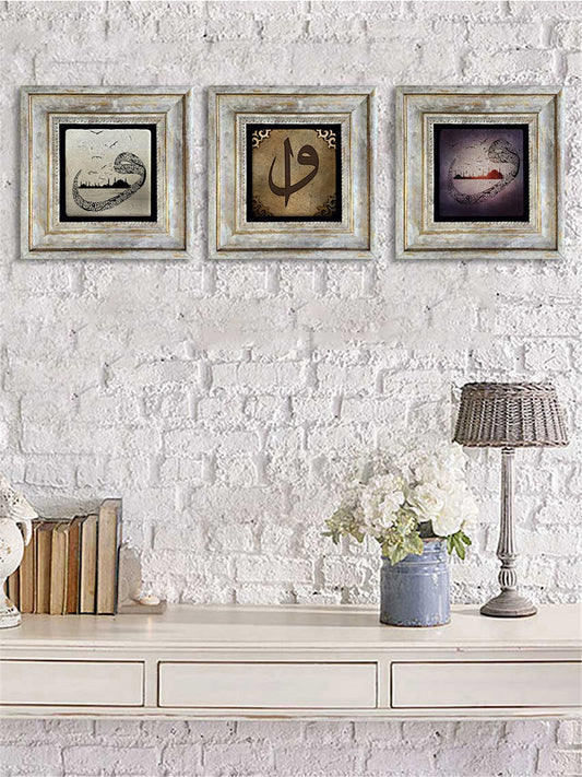 3-PIECE FRAME NATURAL STONE WALL DECOR / 3CDD-40-030 (WALL DECOR)
