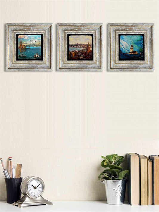 3-PIECE FRAME NATURAL STONE WALL DECOR / 3CDD-40-070 (WALL DECOR)