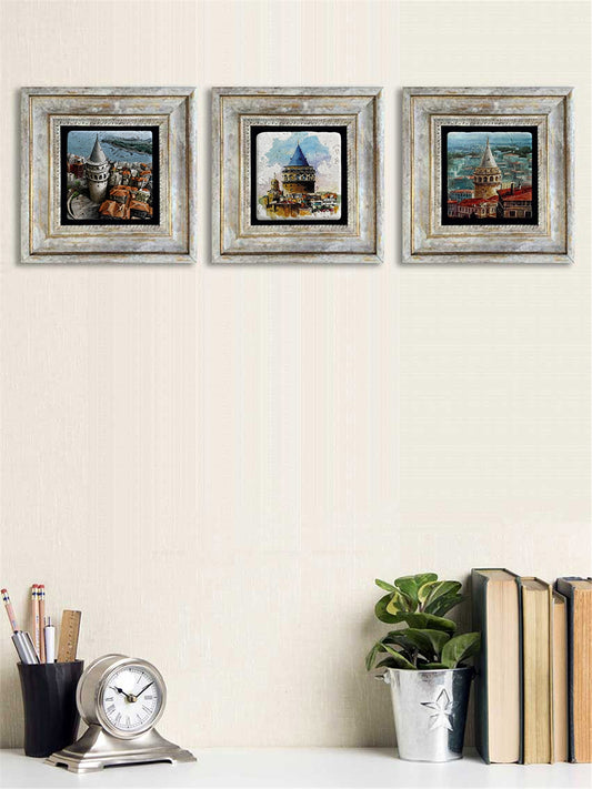 3-PIECE FRAME NATURAL STONE WALL DECOR / 3CDD-40-071 (WALL DECOR)