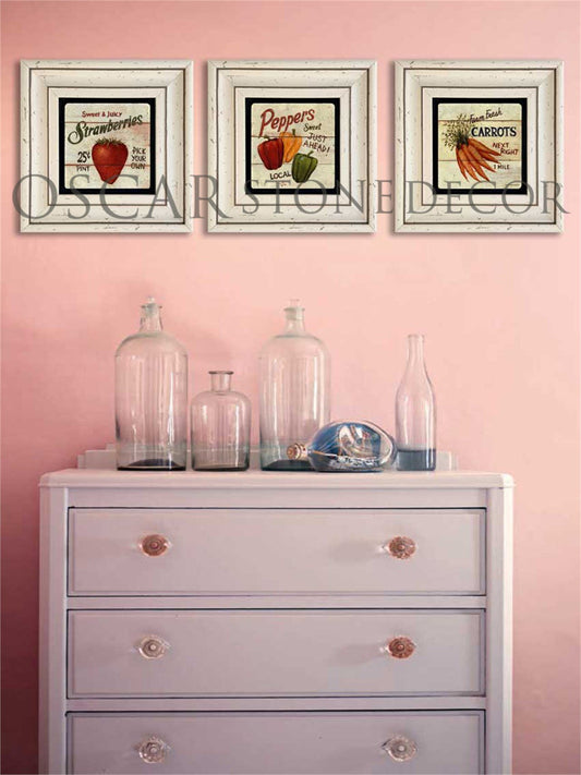 3-PIECE FRAME NATURAL STONE WALL DECOR / 3CDD-30-002 (WALL DECOR)