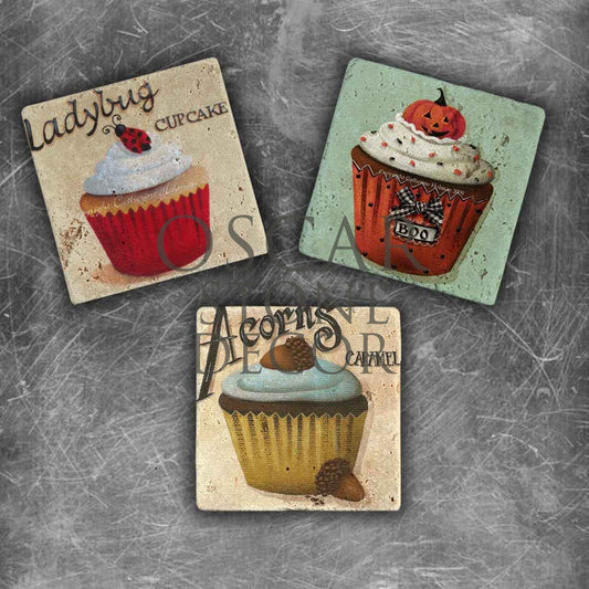 ACORNS MUFFIN NATURAL STONE MAGNET SET / MG-023