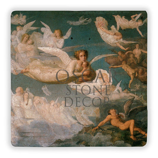ANGELS IN FLY NATURAL STONE WALL DECOR / DD228 (WALL DECOR)