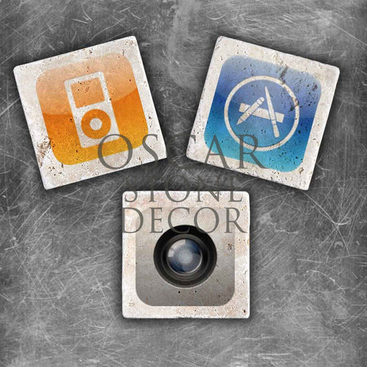 APPLE ICON'S NATURAL STONE MAGNET SET / MG-033