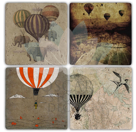 BALLON 4-Piece NATURAL STONE COASTERS / BA109 (COASTER)