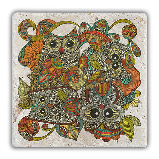 OWLS NATURAL STONE WALL DECOR / DD26 (WALL DECOR)