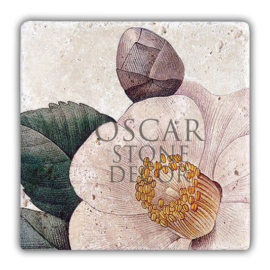 WHITE FLOWER NATURAL STONE WALL DECOR / DD14 (WALL DECOR)