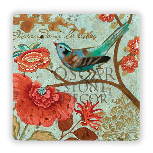 BIRDS ON BRANCH II NATURAL STONE WALL DECOR / DD321 (WALL DECOR)