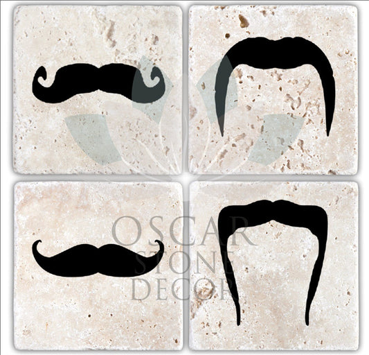 BIYIK 4-Piece NATURAL STONE COASTERS / BA218 (COASTER)