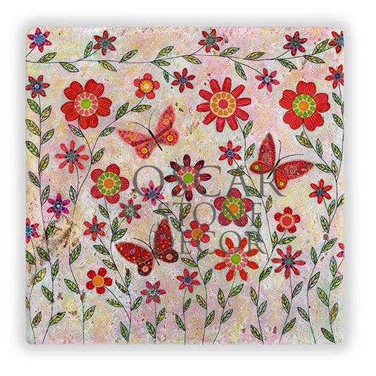 BUTTERFLY SUMMER NATURAL STONE WALL DECOR / DD329 (WALL DECOR)