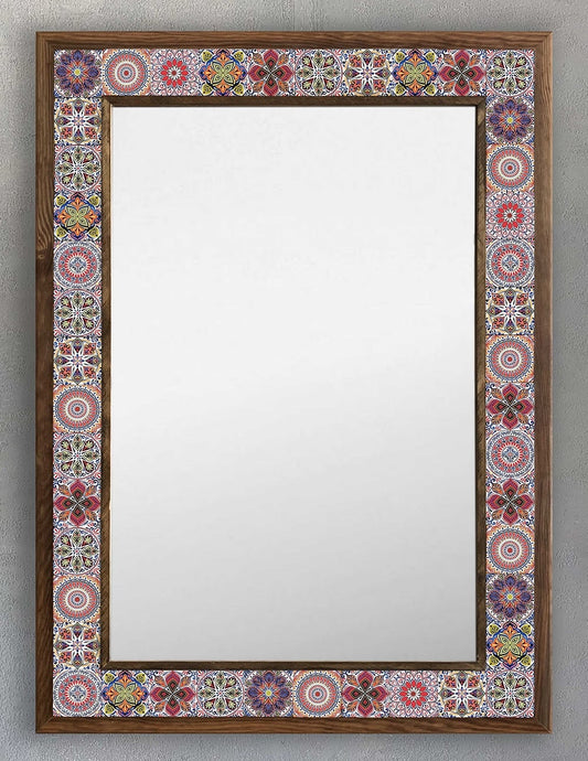 FRAMED MOSAIC NATURAL STONE MIRROR / AYN-094