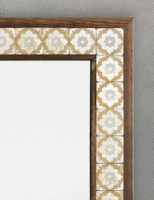 FRAMED MOSAIC NATURAL STONE MIRROR / AYN5070-107