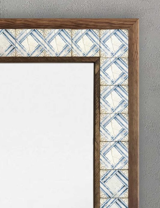 FRAMED MOSAIC NATURAL STONE MIRROR / AYN5070-110