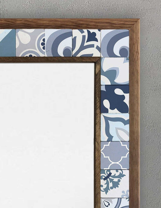 FRAMED MOSAIC NATURAL STONE MIRROR / AYN-096