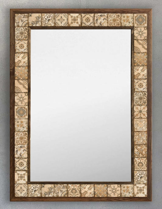 4x4 Tiles Stone Mosaic Wall Mirror | AYN-075
