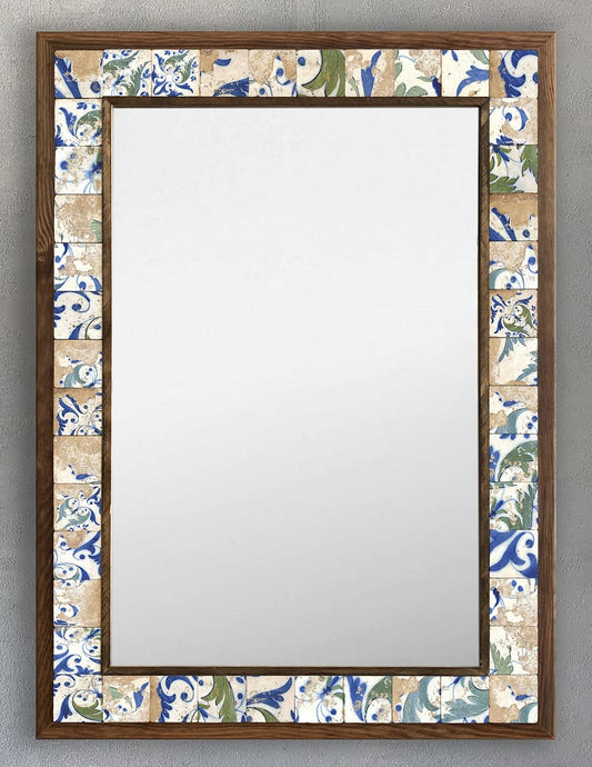 FRAMED MOSAIC NATURAL STONE MIRROR / AYN5070-104