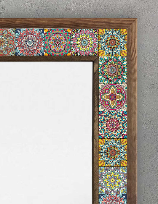 FRAMED MOSAIC NATURAL STONE MIRROR / AYN-091