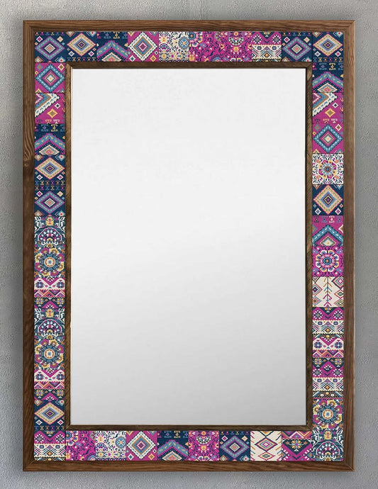 4x4 Tiles Stone Mosaic Wall Mirror | AYN5070-081