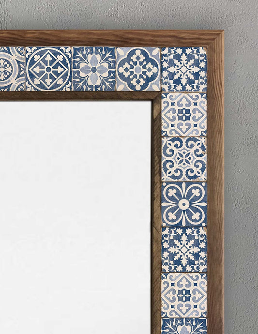 FRAMED MOSAIC NATURAL STONE MIRROR / AYN-090
