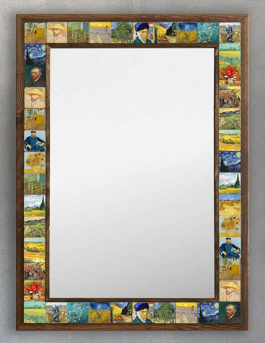 4x4 Tiles Stone Mosaic Wall Mirror | AYN5070-080