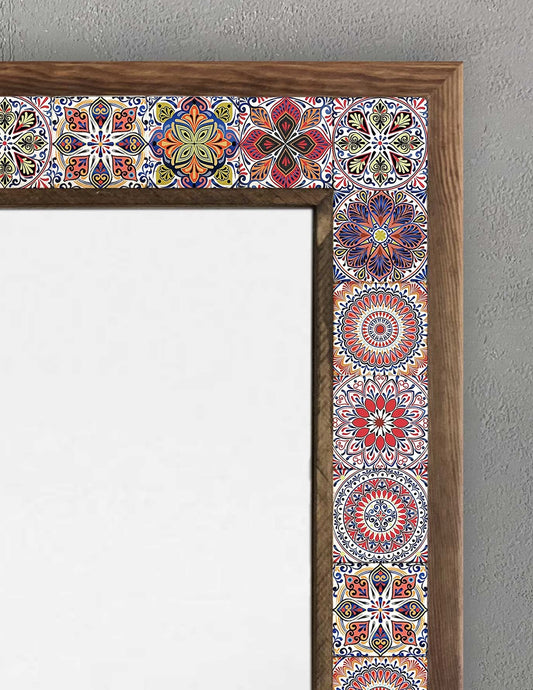 FRAMED MOSAIC NATURAL STONE MIRROR / AYN-094