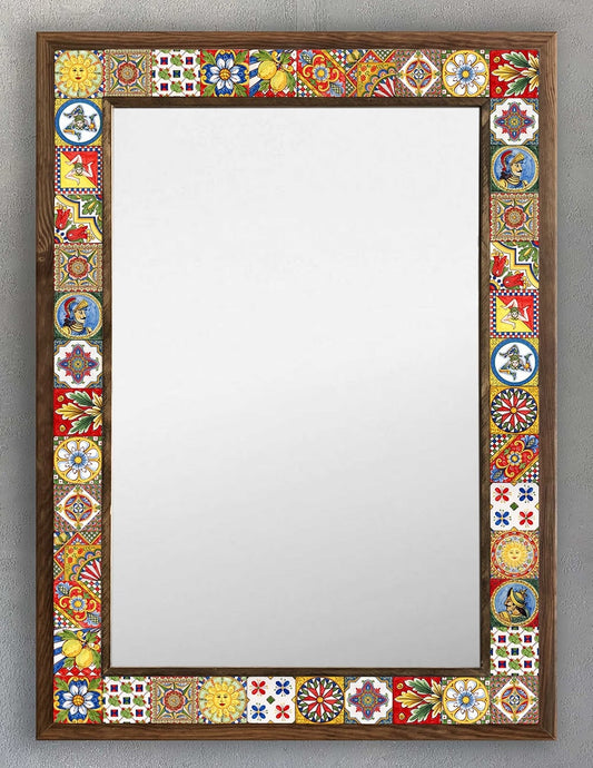 4x4 Tiles Stone Mosaic Wall Mirror | AYN-084