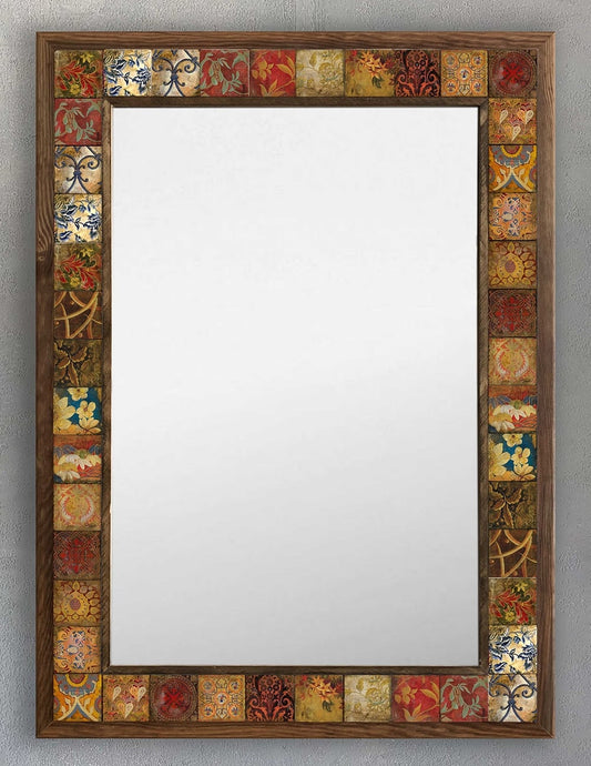 4x4 Tiles Stone Mosaic Wall Mirror | AYN-016