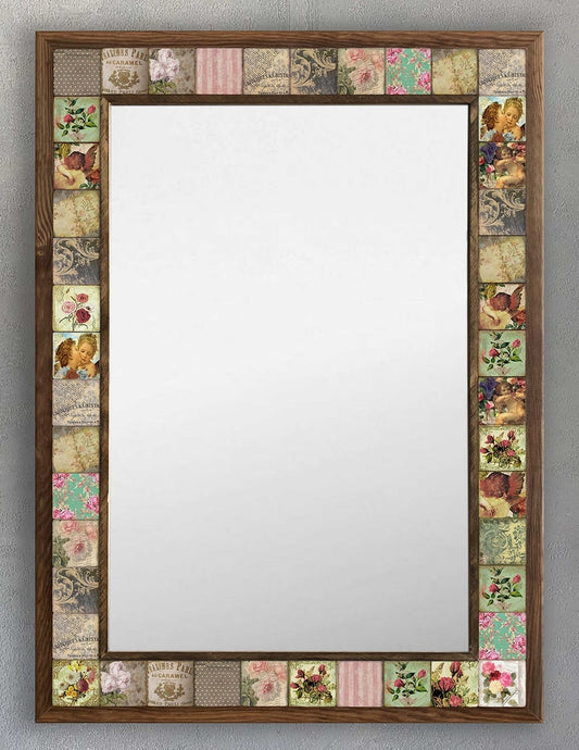 4x4 Tiles Stone Mosaic Wall Mirror | AYN-077