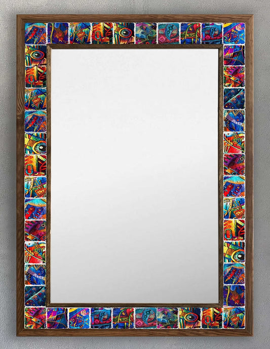 4x4 Tiles Stone Mosaic Wall Mirror | AYN-083